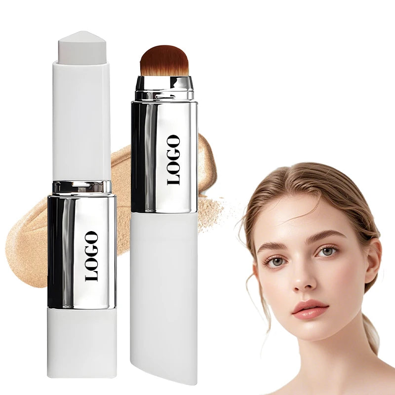 2025 Best Full Coverage Concealer Stick Foundation Makeup Waterproof Natural Face Cream Foundation Stick with Brush