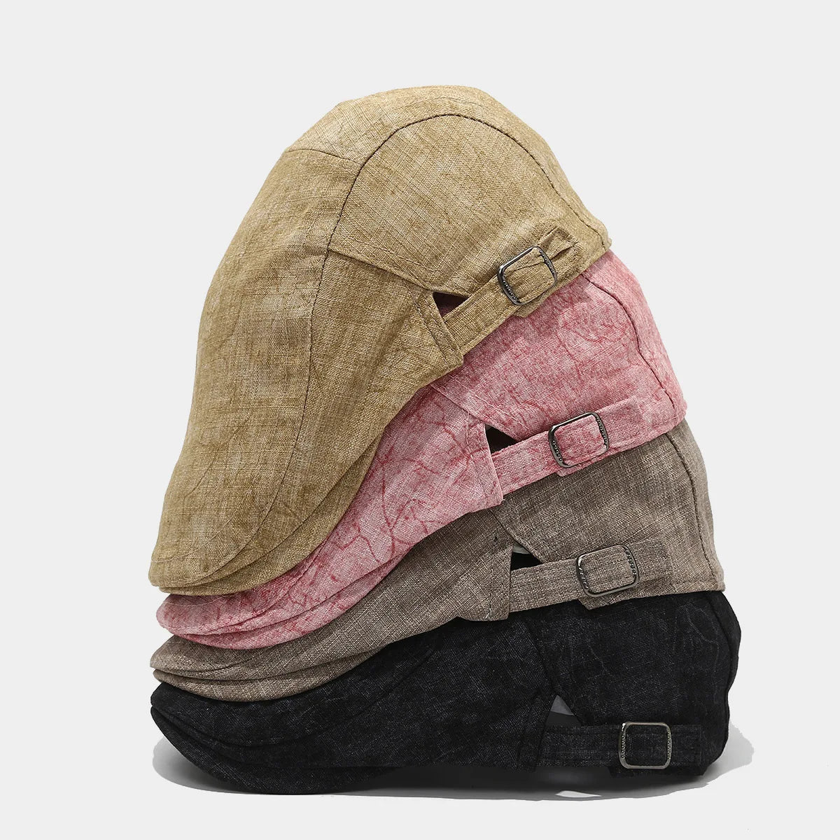 2025 Spring New Men Women Outdoor Breathable Cotton Linen Ivy Cap Fashion Retro Sunscreen Tie-Dye Beret Hat