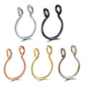 Stainless Steel U Shaped Faux Nose Ring Septum Piercing Lip Rings Hoop Gold Stud Piercing Body Jewelry for Women 20G