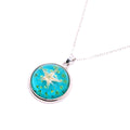 Jewelry 2024 Starfish Round Clear Blue Pendant Necklace for Woman Zinc Alloy Ocean Series Pendant Jewelry