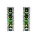 Exquisite Rhodium Plated Silver 925 Jewelry Natural Diopside Hoop Earrings for Women Fine Jewelry Earrings