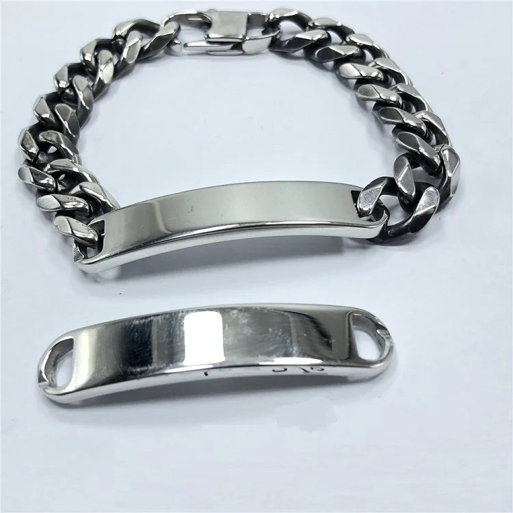 BXNK028 Wholesale Custom Size Pendant Accessories High Quality Stainless Steel Custom Logo Charm for Bracelet Jewelry