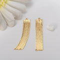 Exquisite 9*48mm Water Ripple Bamboo Bead Chain Tassel Gold Plated Long Tassel Pendant for DIY Earrings Jewelry Accessories