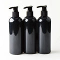 Luxury Black White Amber Pet Plastic 200ml 250ml 300ml 500ml Refillable Shampoo Body Lotion Plastic Bottle With Black Pump