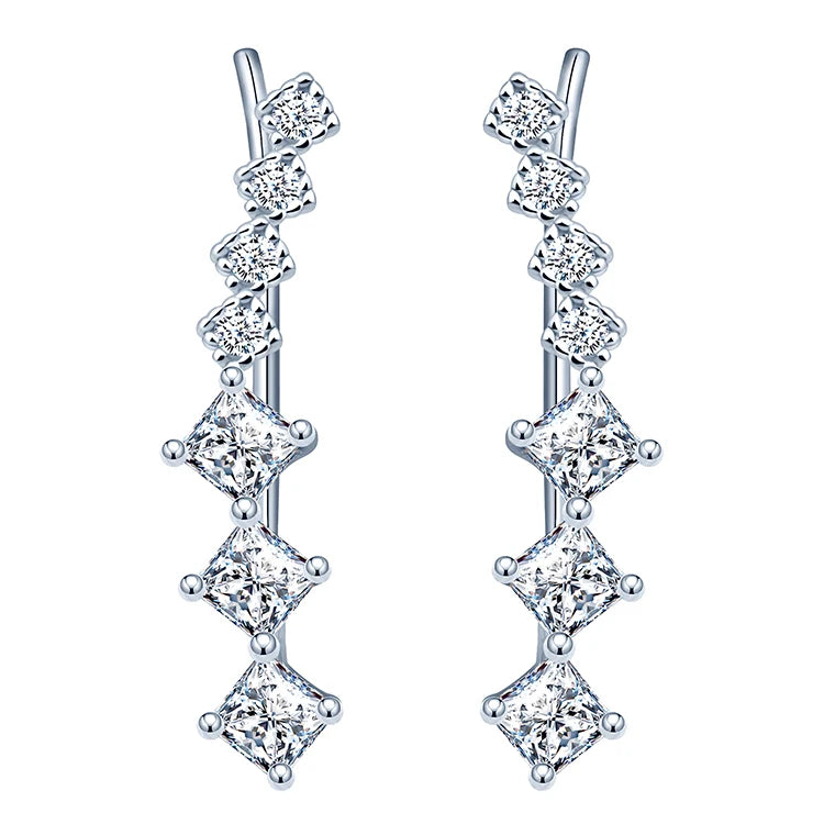 7 Zircorn Ear Cuff Earrings 925 Sterling Silver Ear Climber Women