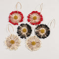 Bohemian Vintage Casual Jewelry Small Daisies Sunflower Cute School Girl Exaggerated Cloth Flowers Drop Earrings for Women