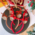 Cute Korean Style Fabric Antlers Headband with Buckle Festive Christmas Party Hair Accessories and Gifts