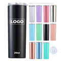 Custom 20 oz Double Wall Stainless Steel Travel Mug Vacuum Insulated Tumbler Straight Skinny Tumbler With Lid Straw