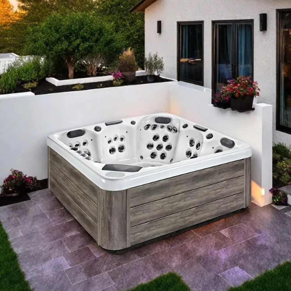 Sunrans Deluxe 5-Person Outdoor Hot Tub Ultimate Relaxation Balboa Spa with Powerful Massage-Jets
