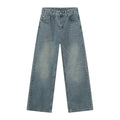 Men's Retro Casual Jeans Designer New Customized Loose Jeans Traditional Blue Washed Stone Men's Fashion Jeans