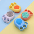 Cute Design Silicone Pet Bath Brushes Soft Dog Grooming Massage Shampoo Dispenser Cat Dog Bathing Shampoo Bath Brush Container