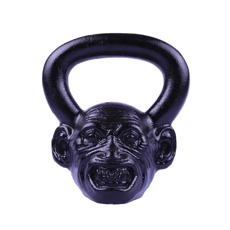 Commercial Strength Training Black Monkey Face Kettle Bell Lbs Body Building Gym Cast Iron Kettlebell