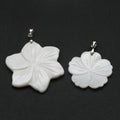 Cheap Price DIy Jewelry Making Natural White Shell Carved Flower Pendants for Necklace Making