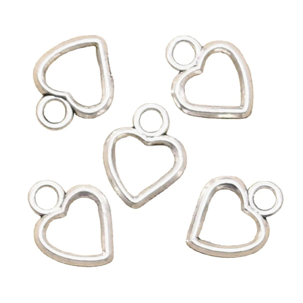Lovely Heart 14x11MM Zinc Alloy Antique Silver Bronze Pendant Gold Plated Jewelry Accessory Making Charms
