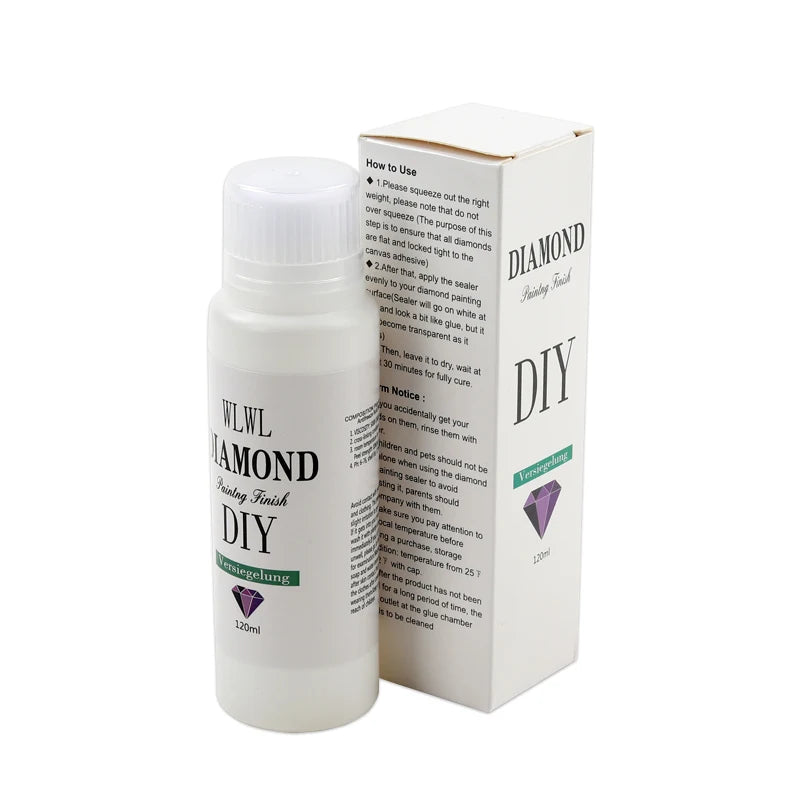 120 ml 5d Diamond Paintings Sealer Brighten up Effect Diamond Embroidery Permanent Hold Sealer Glue With Sponge Head