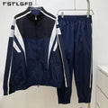 Customize Logo Plus Size Mens Jackets Embroidered Striped Shell Patchwork Zipper School Uniform Nylon Track Jacket for Men