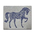 Wholesale Animal Design Decoration Shattered Mosaic Ceramic Blue Horse Handmade Wall Art Home Decor