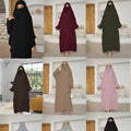 Traditional Muslim Clothing EID Abaya Femmes Robe Musulmane Burka With One Layer Khimar Abaya 2 Piece Set Muslim Women Abaya