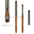 2025 New Kolinsky Synthetic Hair Mink Manicure Crystal Pen Flat Shape Nail Brush with Wood Handle for Nail Beauty