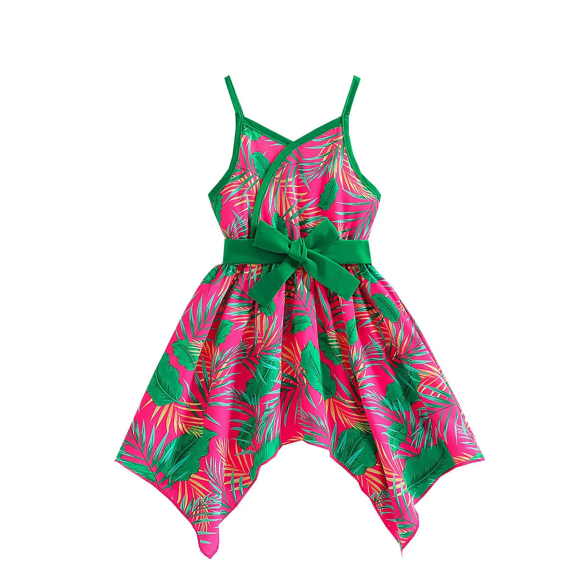 New Summer Big Girls Teenage Sling Floral Dress Girl Holiday Beach Wear Dresses
