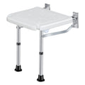 Easy Installation Wall-Mounted Aluminium Shower Bench Anti-Slip Foldable Safety Seat Elderly Disabled White Bathroom Equipment