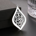 Vintage Stainless Steel Water Droplet Charm Hollow Out Pendant for Earrings Necklace Jewelry Gifts for Party