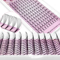 Abonnie Korean Pbt Fibers 10D Large Tray Short Stem 0.05 C D Curl 8-15Mm Mix Pre Made Fan Lashes Matte Black Premade Fan