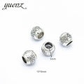 Antique Silver Color Big Hole Beads Spacers Beads Fit European Charm Jewelry Accessories DIY Findings R80