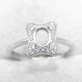 Semi Mount Ring 5*6mm Sterling Silver Empty Frame Blank Support Claws Setting S925 Base Hold Without Center Stone for DIY Inlay