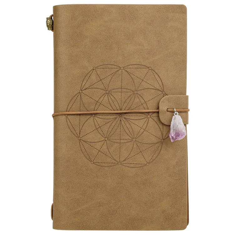 Hongzhuo Wholesale Luxury Custom Handmade Embossed Chakra Design Notebook Journal Leather Cover