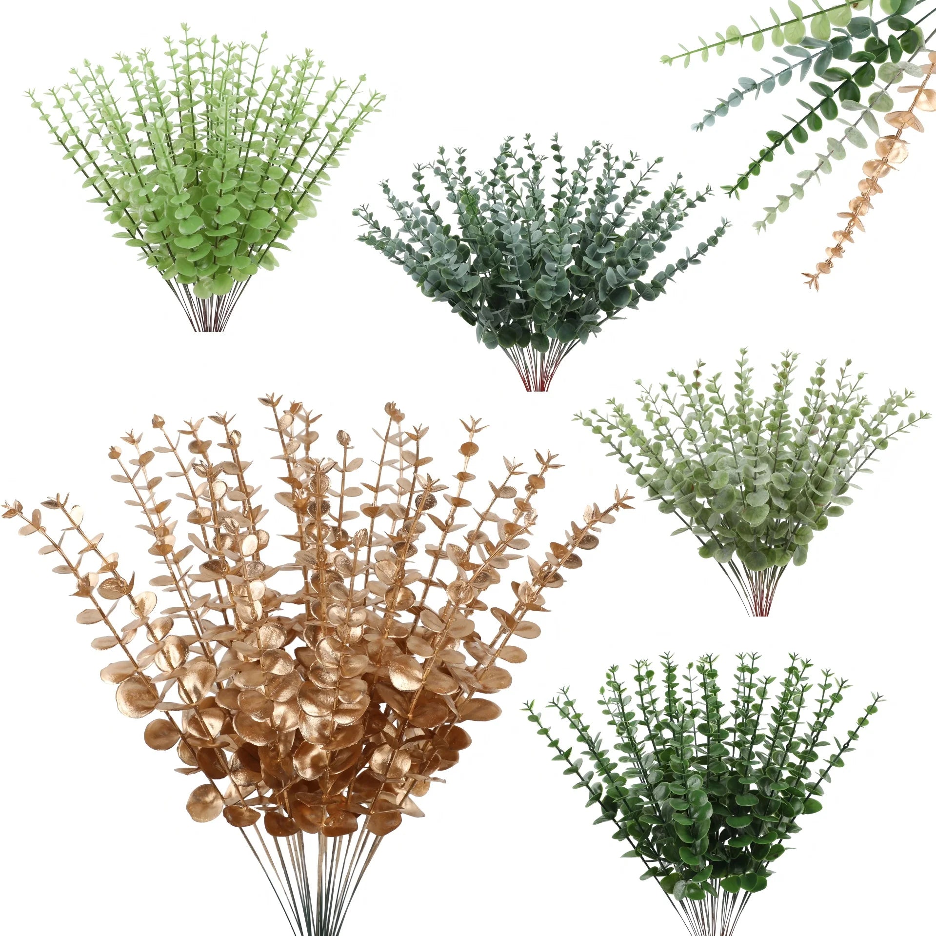 Artificial Eucalyptus Stems Plant Leaves Branches Home Office DIY Flowers Bouquet Accessories Wedding Centerpiece Decor Crafts