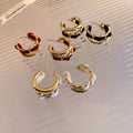 French Retro Metal Double Earring Vintage Fashion Women Earrings for Gift Engagement Party