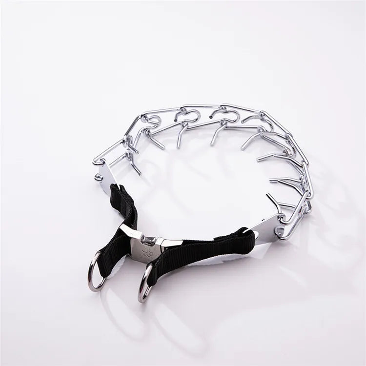 Adjustable High Quality Steel Prong Dog Training Collar Printed Pitbull & German Shepherd Collar