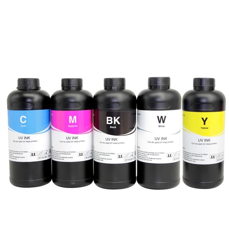 LED UV Ink 1000ML/Bottle CMYK W White Soft Ink UV L805 for Epson PX660 DX5 DX7 R1900 R2000 R3000 Printer