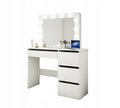 Bedroom Set European Furniture Luxury Dresser Make up Vanity Desk LED Light Makeup Dressing Table With Mirror and Stool