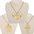 Wholesale Ankh Men Gold Ancient Egyptian Punk Jewelry Egypt Isi Horus Pendant Eye of Horus Necklace With Box Chain