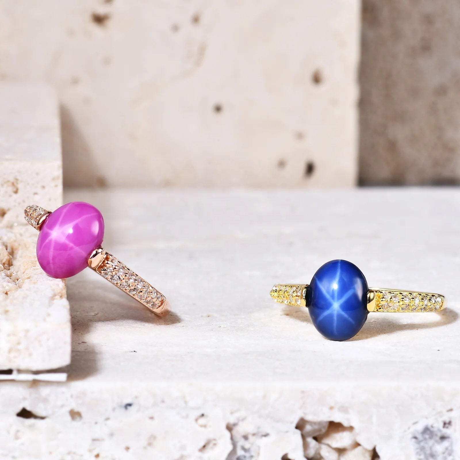 W0689R Abiding Jewelry Brand Cabochon Cats Eye Gem 925 Sterling Silver Gold Plated Women Jewelry Rose Gold Rings