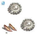 Minimalist Round Pearl Clip Shoe Buckles Women Fashion Shoe Accessories Rhinestone Metal Shoe Clip for Vamp Decorative