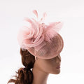 Ladies Church Hats for Tea Party Wedding Feather Sinamay Fascinators Hats for Women Headband Clip Headpiece