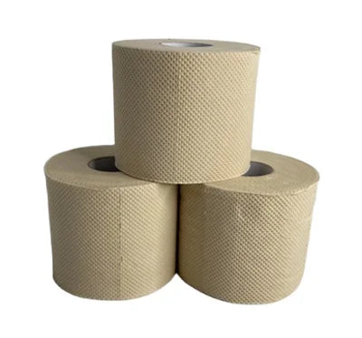 Import Eco-Friendly Water-soluble Flushable Antibacterial Soft Disposable 2-layer Bamboo Pulp Embossed Toilet Paper Roll