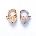 Palladium White Real Gold Plated Supplies Accessories CZ Brass Cz Pave Lobster Clasp Micro Pave Cubic Zircon for Jewelry Making