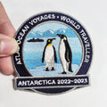 Wholesale Customization of 3-inch Penguin Pattern Iron-on Backing 3D Embroidered Patches with Merrow Border for Hats