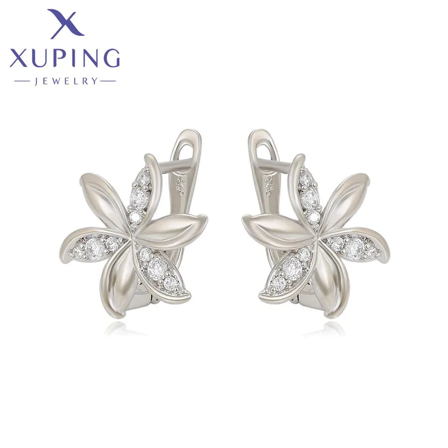 X000722300 XuPing Jewelry Fashionable Exquisite Diamond Platinum Plated Design Earrings for Ladies