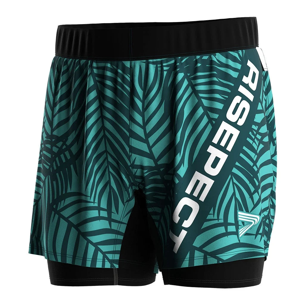 Wholesale Oem Sublimated Judo Nogi Bjj Shorts Men's 2 in 1 Shorts for Gym Mma Shorts Double Layer Training Shorts