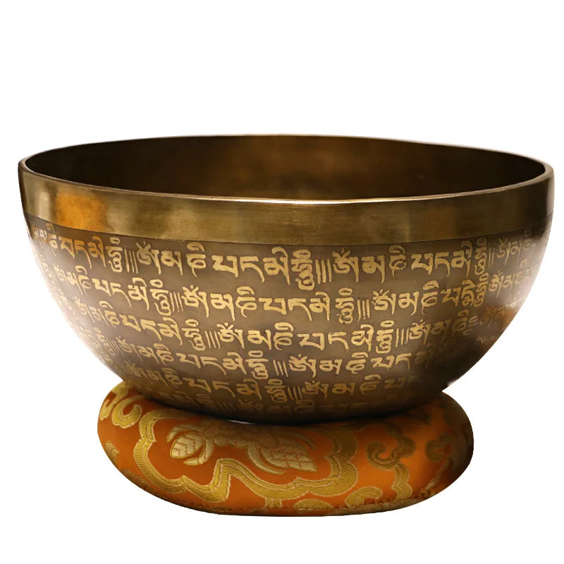 Nepal Handmade Tibetan Singing Bowl Large Chakra Alchemy Sound Mallet Singing Bowl Set  Wholesale Sound Therapy Meditation Bowls