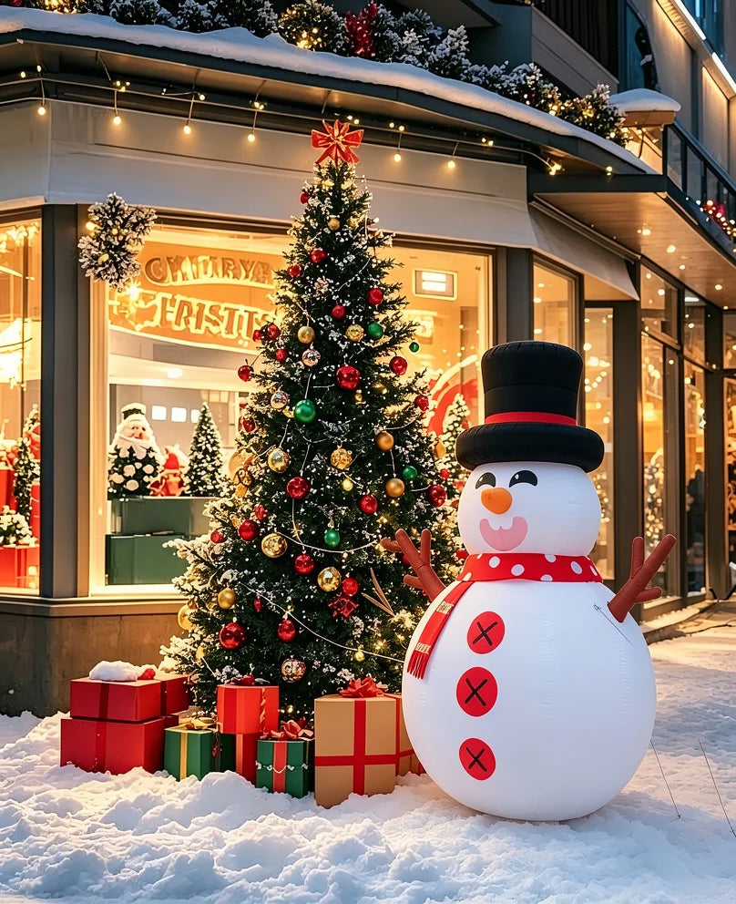 2.5m Inflatable Christmas Snowman Giant Blow up Christmas Customized Xmas Inflatable Snowman Model Advertising Inflatable
