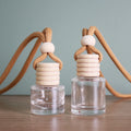 5ml 8ml 12ml Cylinder Shaped Transparent Car Air Freshener Empty Glass Bottle Wooden Cap Car Hanging Perfume Bottle