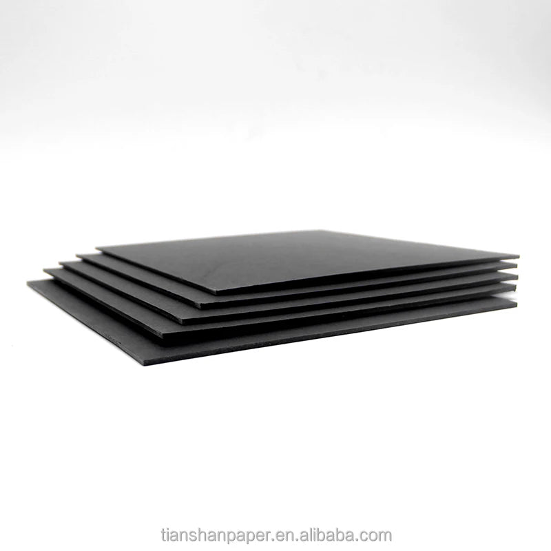 Composite Double 350G Black Packaging Boxes Cardboard Square Lunch Box Black Cardboard Paper