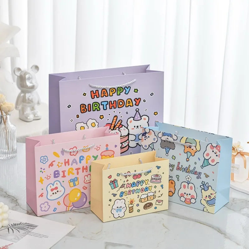 Birthday Party Bags for Kids High Quality Happy Birthday Gift Bags for Children Fashion Packaging Shopping Paper Gift Bags