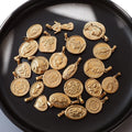 Wholesale Vintage Gold Elizabeth Charms for Necklace Stainless Steel Angles Pendant Classic Tarnish Free Rose Flower Charms